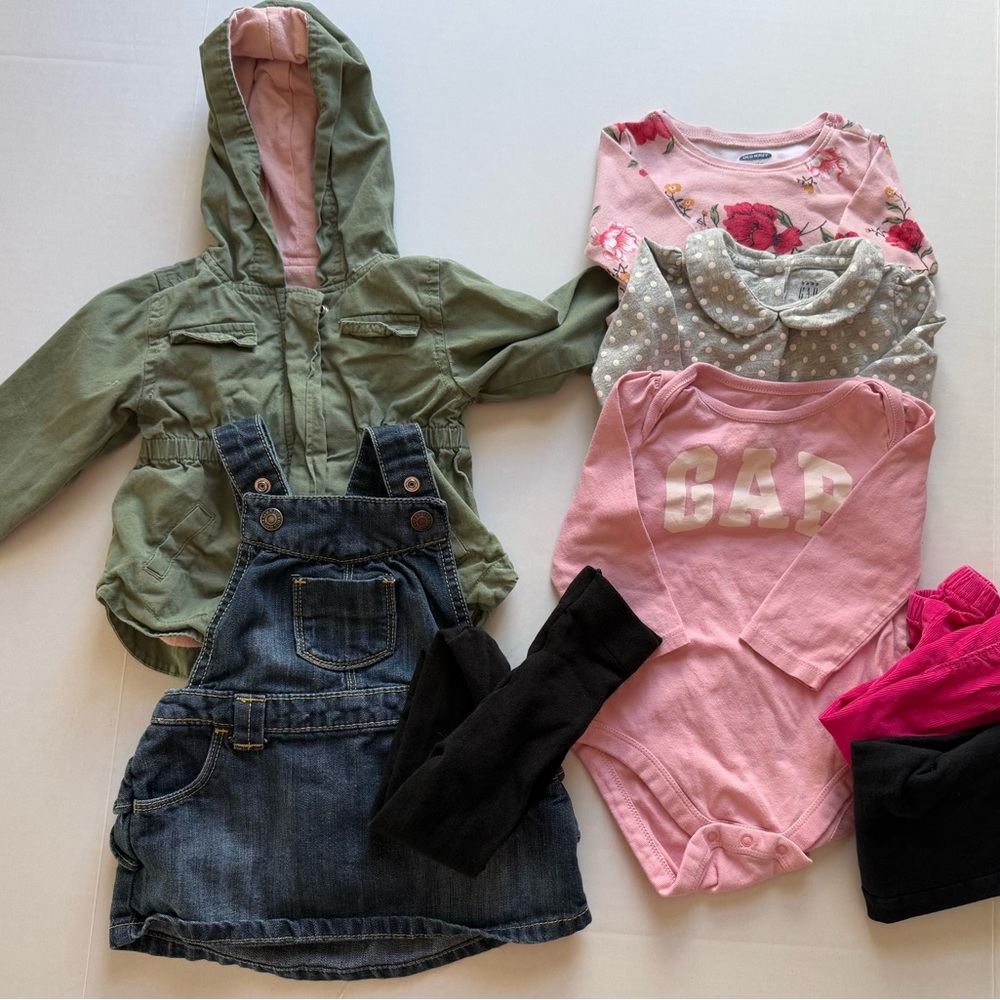 6-12 Month Old Navy & Gap Bundle - Green, Pink, Denim